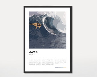 Jaws Surf Poster Digital Download Waves Art Print Wall Art Printable Beach Decor Living Room Surf Printable Vintage Surf Nursery Hawaii Art