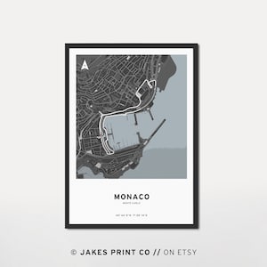 Monaco Formula 1 Track Poster Digital Download Print F1 Wall Art Gift For Him F1 Poster Vintage Formula 1 Boys Room Art Retro F1 Circuit