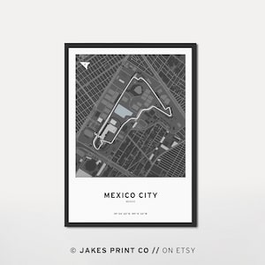 Mexico City Formula 1 Track Poster Digital Download Print F1 Wall Art Gift For Him F1 Poster Vintage Formula 1 Boys Room Art F1 Circuit Art