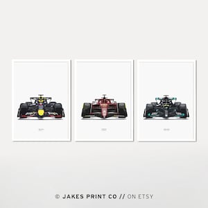 Juego de 3 Fórmula 1 Póster Descarga digital Impresión F1 Arte de la pared Regalo para él F1 Póster Vintage Retro Fórmula 1 Impresión infantil Decoración de la habitación de los niños
