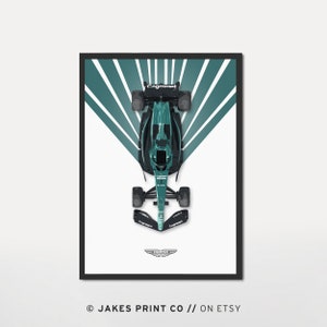 Minimalist Aston Martin Formula 1 Poster Digital Download Alonso Stroll Print F1 Wall Art Gift For Him F1 Poster Formula 1 Vintage Retro Art