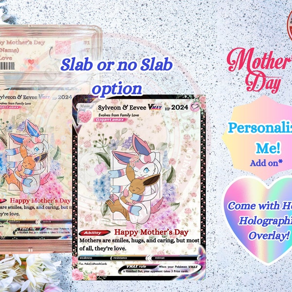 Mother's day card, Mother's day gift, custom card, Mothers Day gift, Sylveon, Gift for Mom, Custom gift