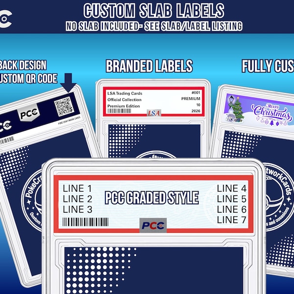 Custom Handmade Slab Stickers, Trading Card Label, no slab included