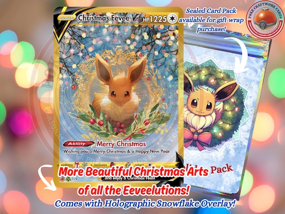 Christmas Eeveelutions Full Set | Snowflake Holographic Trading Cards | Pokemon Christmas Gift | Christmas Gift | Eevee Christmas Card - Etsy Christmas Eeveelutions Full Set | Snowflake Holographic Trading Cards | Pokemon Christmas Gift | Christmas Gift | Eevee Christmas Card - Etsy
