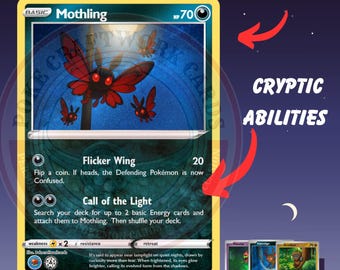 Custom Fakemon Baby Cryptid Card – Mothman, Bigfoot Art