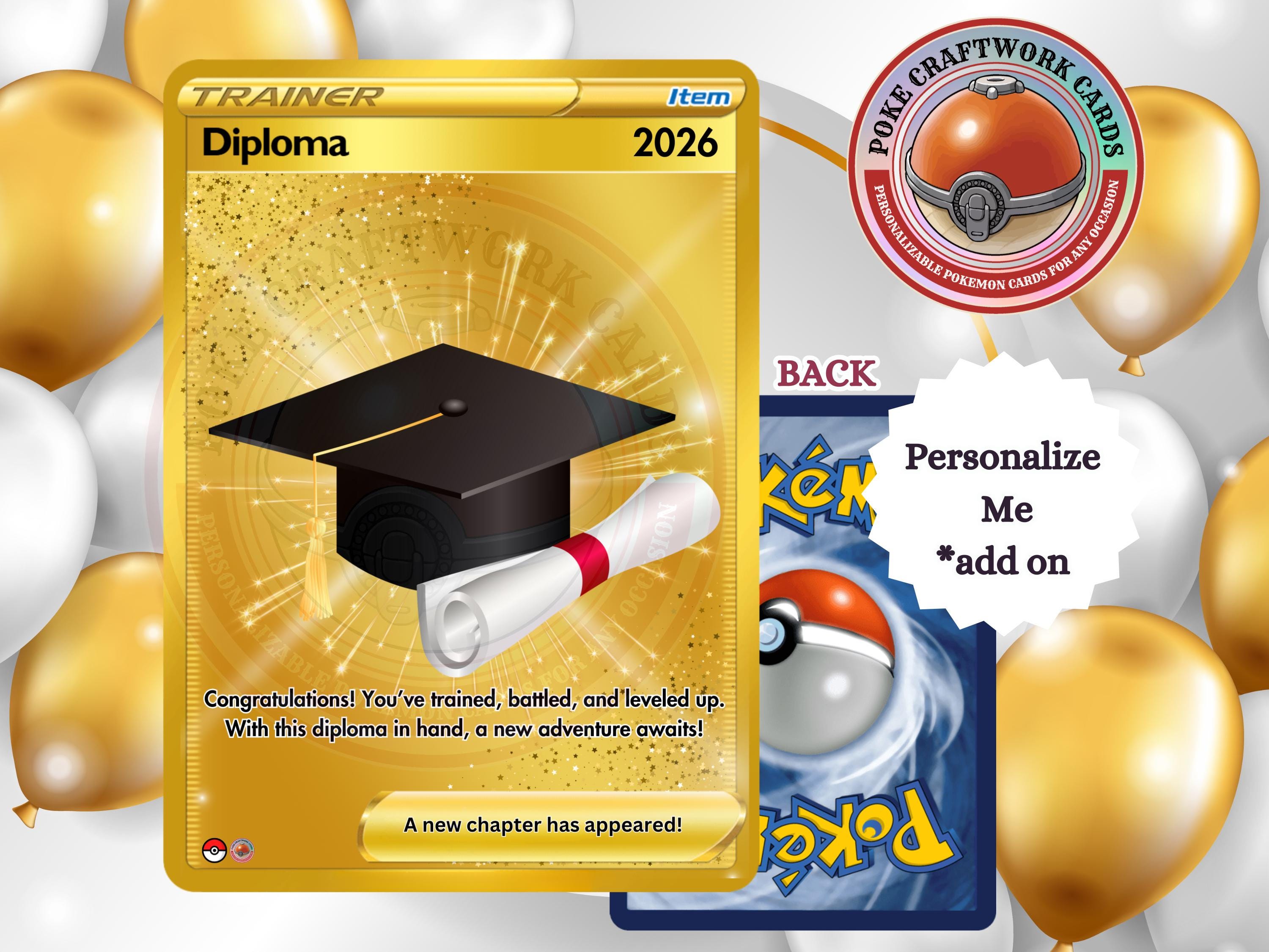 Custom Pokeman Card Graduation - Etsy