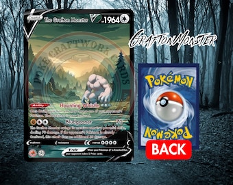 Grafton Monster Card, Handmade Holographic Cryptid Creature Art