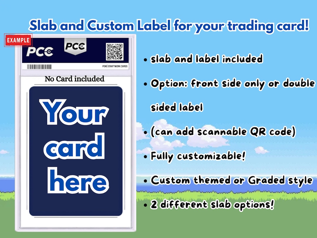 graded card slab labels Custom Slab for Any Card - We Print Your Label and Ship with Snap-close Slab