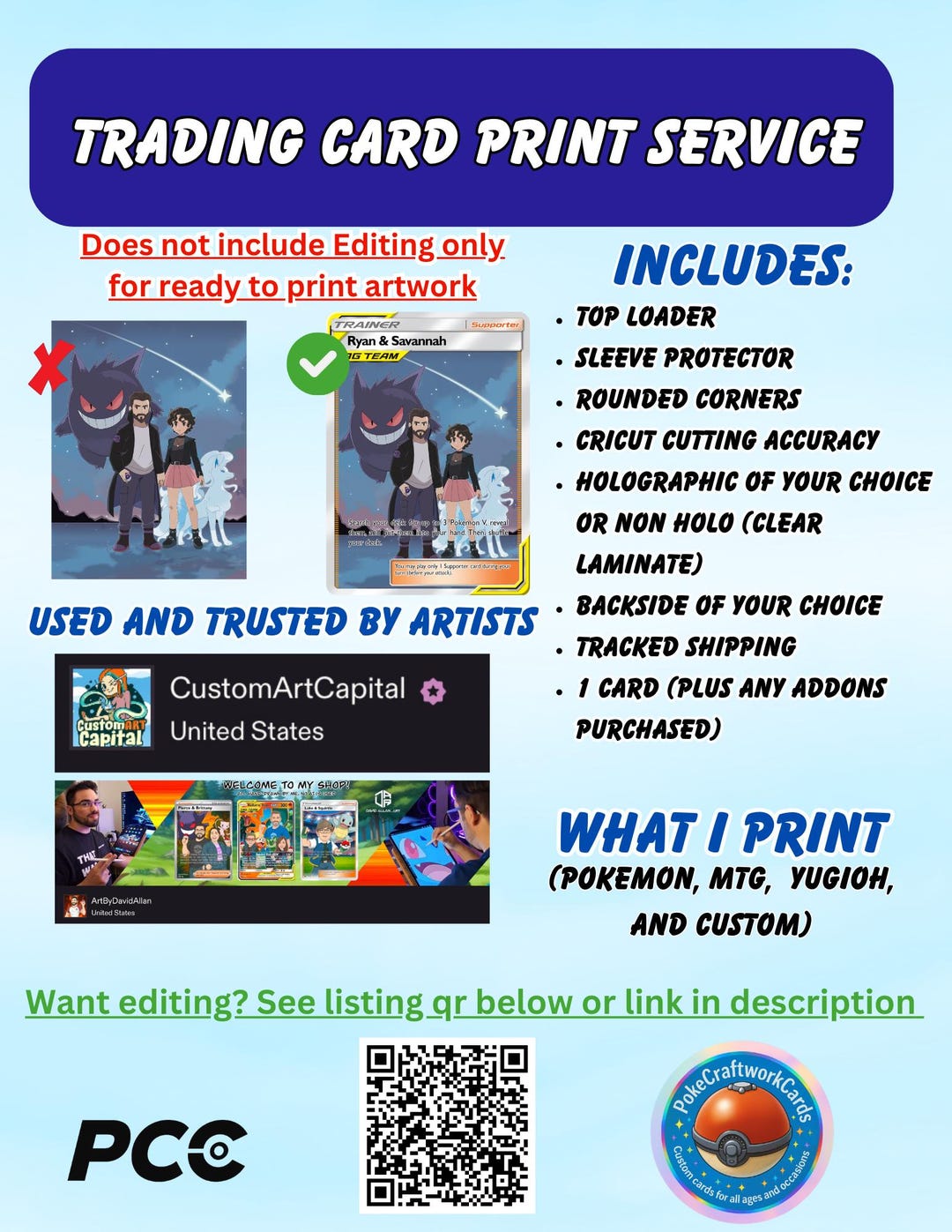 holographic trading card printer Custom Trading Holographic Cards Personalized Artist TCG Game Cards 59*86mm(Double sided different design) / 325g Dotted Horizontal Light Beam / main image 1