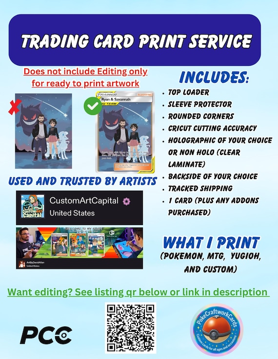 Printing Service, Custom Pokemon Card, Print Your Own Card, Holographic  Custom Cards, Proxy Card Print, MTG Print Cards, Print Trading Cards - Etsy