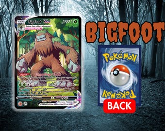 Holographic Bigfoot Card, Cryptic Creature Art Collectible