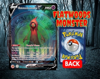 Flatwoods Monster Card, Holographic Cryptid Creature Art