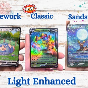 Poke mon Personalized Gamer Birthday Card, Holographic Overlay image 6