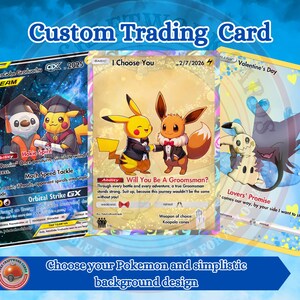 Dessin de cartes personnalisées, illustrations de personnages personnalisées, cadeau pour joueur, carte d'art de collection personnalisée, carte d'art personnalisée Pok emon