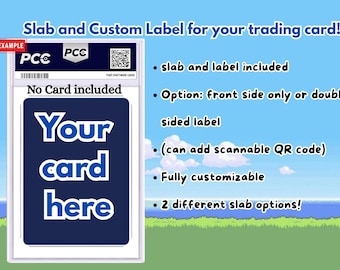 Custom Trading Card Display Slab with Personalized Label | Modern Acrylic or graded Snap Slab | Empty Card Case | Unsealed