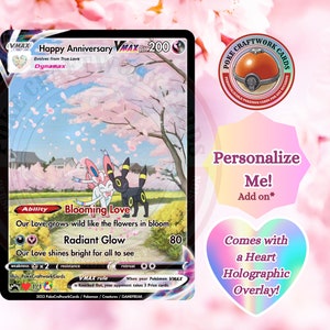 Personalizable Holographic Trading Card | Custom Trading Card | Sylveon and Umbreon Anniversary