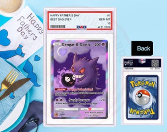 Father’s Day Gift Geng ar & Ga stly Card, Holographic Poke mon Style Trading Card, Custom Dad Gift from Kids