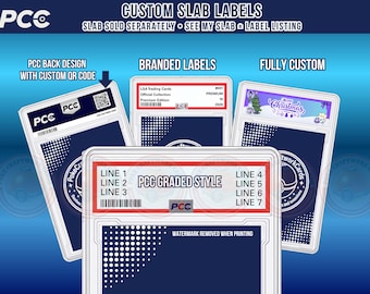 Bulk Custom Handmade Slab Stickers, Trading Card Label, no slab included, no digital file or template