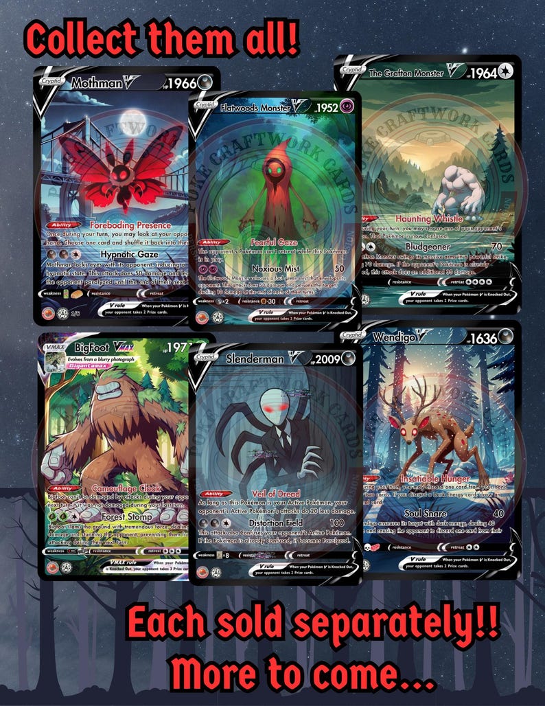 Holographic Mothman Card, Handmade Cryptid Collectible - Etsy