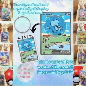 Card keychains | Holographic Trading Card Keychains | (Choose any card!)