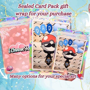 Paquet de cartes holographiques personnalisé, scellé à chaud pour déchirer, paquet de cartes à collectionner, PACK ONLY add on