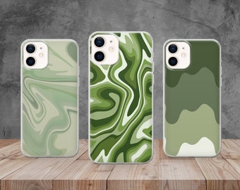 Custodia per telefono Summer Green Shapes per iPhone 14, 12, 11 Pro, Xr, Xs, 13, Samsung S10, A33, S20, S22, Huawei P30, Pixel 6 Pro, 6A