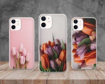 Custodia per cellulare Tulip Spring Flower per iPhone 15, 14, 12, 11, 13, Samsung S23, S24, A33, S20, S22, Huawei, Pixel, Xiaomi