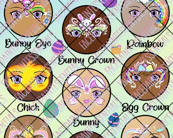 Printable Easter Face Paint Designs Menu Board, Designs for Face Painters