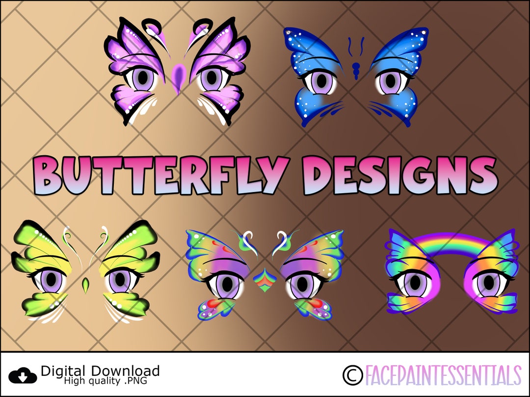 Printable Butterfly Face Painting Designs - Etsy