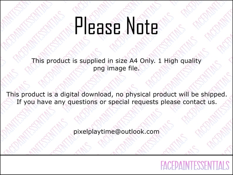 Printable Rules Disclaimer for Face Painters Etsy