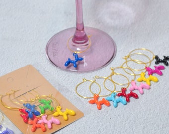 Balloon Animal Wine Glass Charms stocking stuffer hostess gift