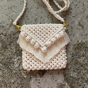 Petit macramé cross body sac à main extra petit sac à main ivoire fleur fille sac à main petite pochette tissée avec bandoulière amovible sac à main petit sac à bandoulière