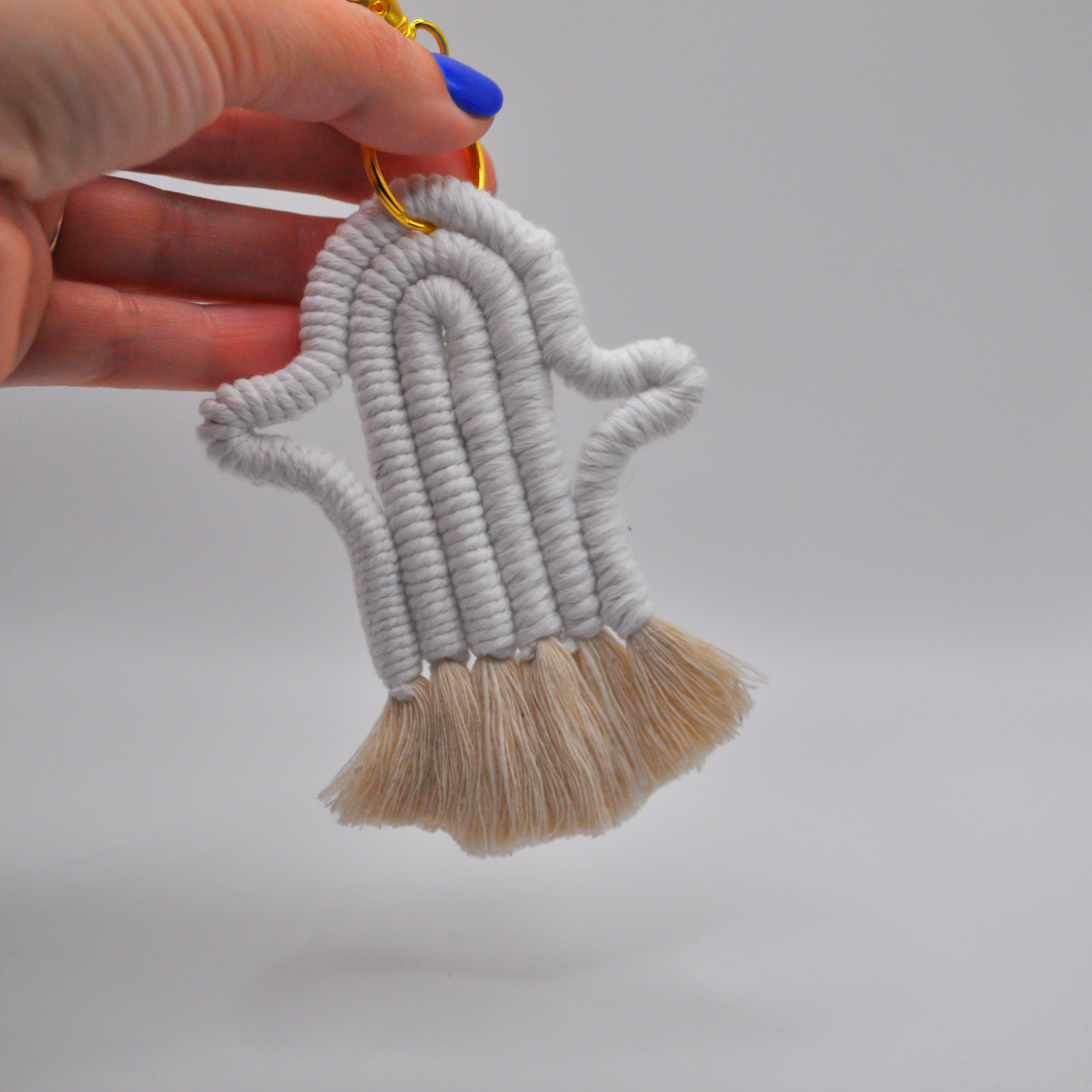Macrame Ghost Keychains Macrame Halloween Ghost Keychain - Etsy