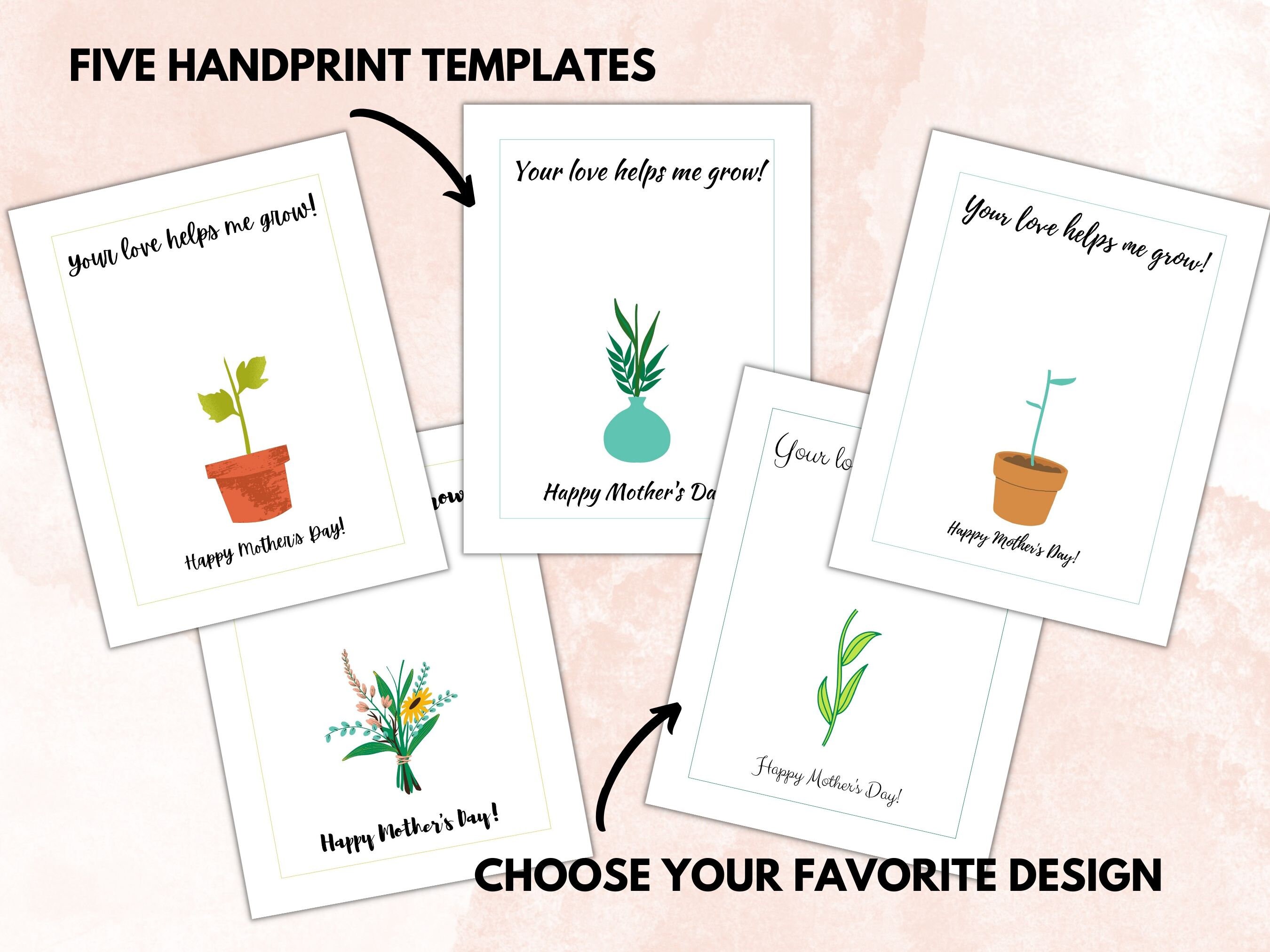 Printable Mother's Day Handprint Art Instant Printable Gift for Mom ...