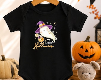 First Halloween Baby Clothes 1st Halloween Baby Bodysuit Spooky Season Ghost Shirt Halloween Baby Tee Witch Baby Girl Baby Boy New Baby Gift