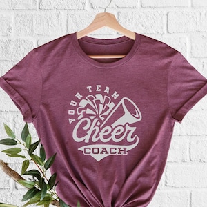 Personalized Cheer Coach Shirt, Custom Cheer Coach T-Shirt, Custom Team Name, Mascot Shirt, Gameday Tshirt, Cheerleader Shirt, Cheerleading