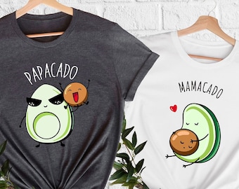 Mamacado Papacado T-Shirt   Baby Announcement  Pregnancy Reveal  Mommy To Be  Soon To Be Mom Expecting Parents Daddy To Be Mother To Be Gift