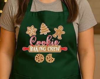 Christmas Cookie Baking Crew Apron Bakery Apron Gingerbread House Baking Apron Kitchen Apron Gingerbread Man Cookies Apron Mom Grandma Gifts