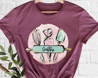 Custom Baking Shirt Chef Gifts Funny Baker Tshirt Personalized Tee Kitchen Gifts New Job Gifts Cooking Shirt Mom Gift Wife Gift Baking Gifts