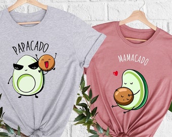Mamacado Papacado Shirt, Pregnancy Announcement, New Parents Reveal, Mom And Dad Matching Tshirt, Avocado Lover Gift Tee,Baby Shower Costume