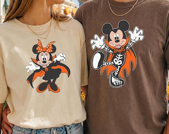 Disney Halloween Shirt Comfort Colors Vampire Mickey Minnie Mouse Disney Vacation Spooky Season Boo Crew Disneyworld Disney Halloween TShirt