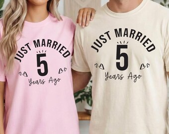 Wedding Anniversary Just Married Shirt Personalized Year Husband Wife Shirt Comfort Colors 40th Anniversary Shirts Couples Anniversary Tees