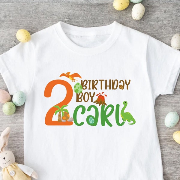Personalized Dinosaur Birthday Boy T-Shirt, Custom Birthday Gift, Birthday Boy Shirt, Kids Birthday Shirt, Birthday Party,Personalized Shirt