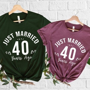 Anniversary Gift Tee - Married 40 Years - Husband Wife Shirt Anniversary Gift Tee - Married 40 Years - Husband Wife Shirt