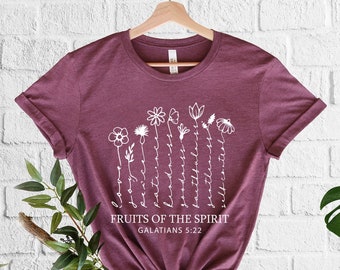 Fruits OF The Spirits Galatians Shirt  Bible Verse Tee  Christian Gift  Religious T-Shirt  Church Tshirt  Christian Clothing, Faith Shirt