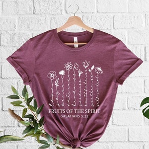 Fruits OF The Spirits Galatians Shirt  Bible Verse Tee  Christian Gift  Religious T-Shirt  Church Tshirt  Christian Clothing, Faith Shirt