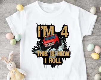 Monster Truck Birthday Shirt Custom Birthday Shirt Personalized Birthday Gift Boys Birthday Shirt Monster Truck Party Tee Birthday Boy Shirt