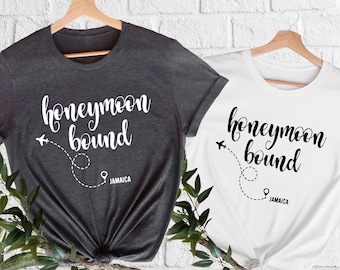 Custom Honeymoon Shirt Couple Matching Honeymooning Shirt Newlywed Shirt Honeymoon Vacation Shirt Couples Gift Fiance Gifts Wedding Gifts