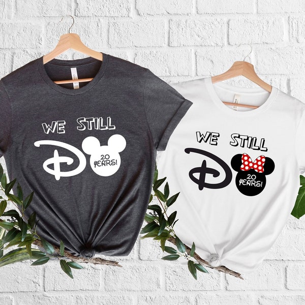 We Still Do Disney Theme T-shirts, Personalized Couple Matching Tees, Disney Anniversary Shirts, Mickey Minnie Design, Custom Wedding Date