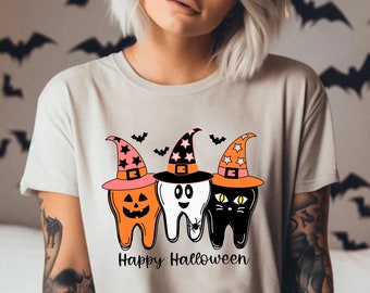 Dental Halloween Shirt, Halloween Boo Teeth Shirt, Dental Squad Halloween T-shirt,Dental Boo Halloween Shirts,Dental Office Halloween Shirts